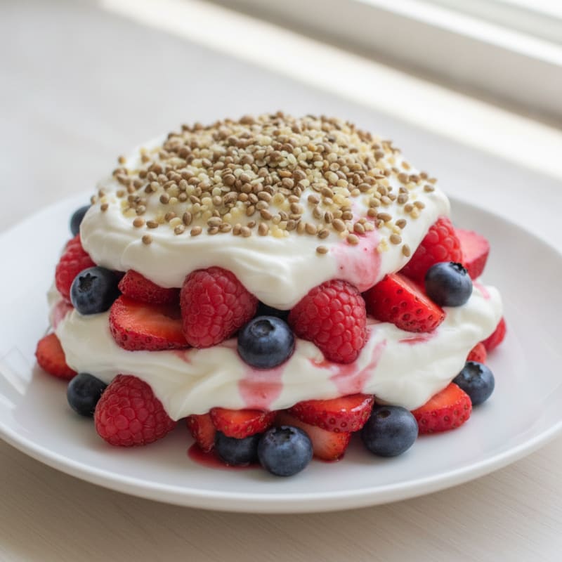 Greek Yogurt Protein Parfait with Mixed Berries