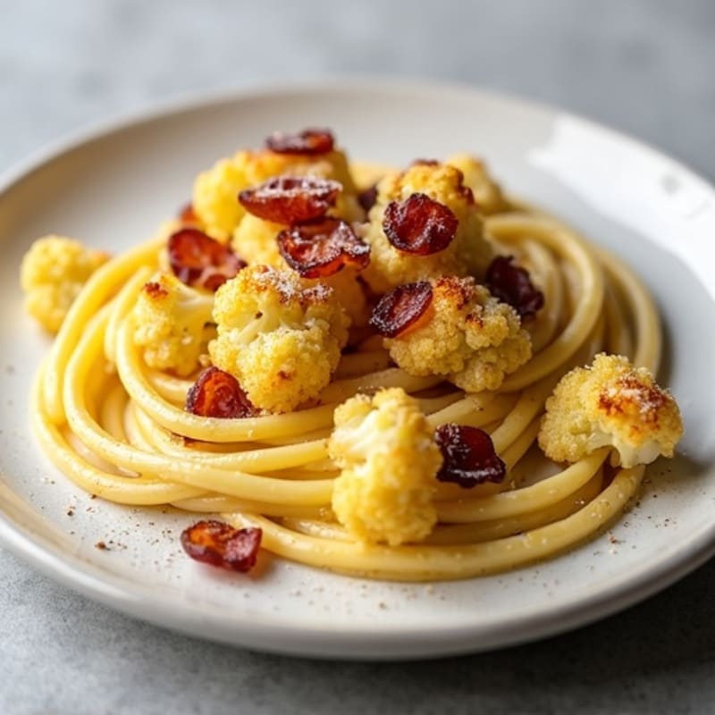 Creamy Cauliflower Carbonara with Turkey Bacon