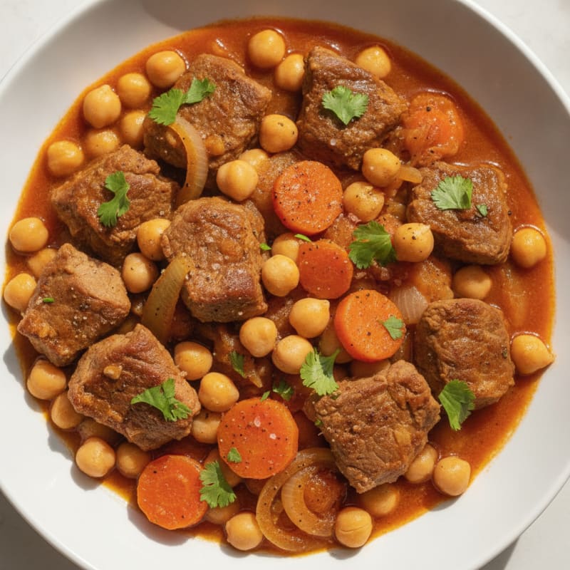 Moroccan Lamb Tagine with Chickpeas