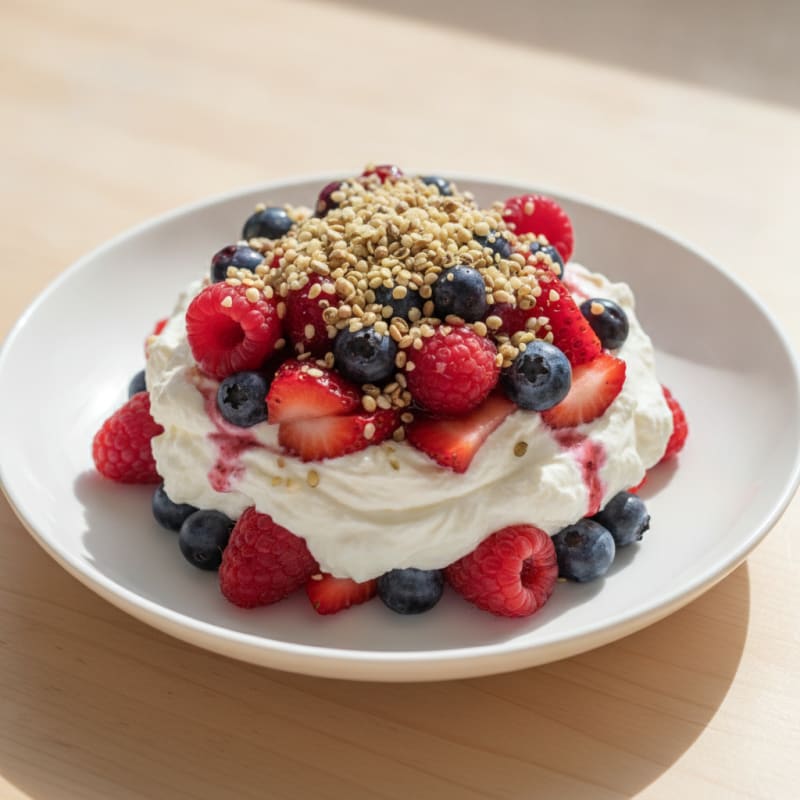 Greek Yogurt Protein Parfait with Mixed Berries