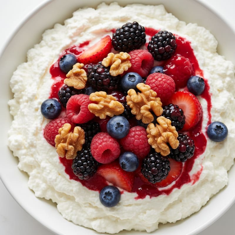 Cottage Cheese Protein Mousse with Mixed Berries