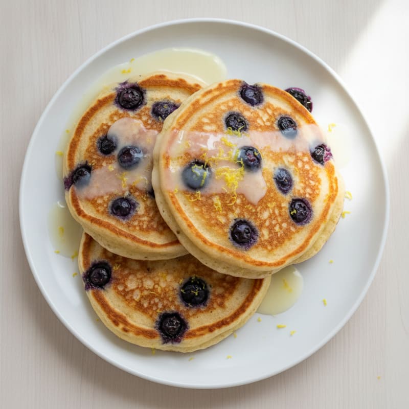 Blueberry Ricotta Pancakes with Lemon Zest