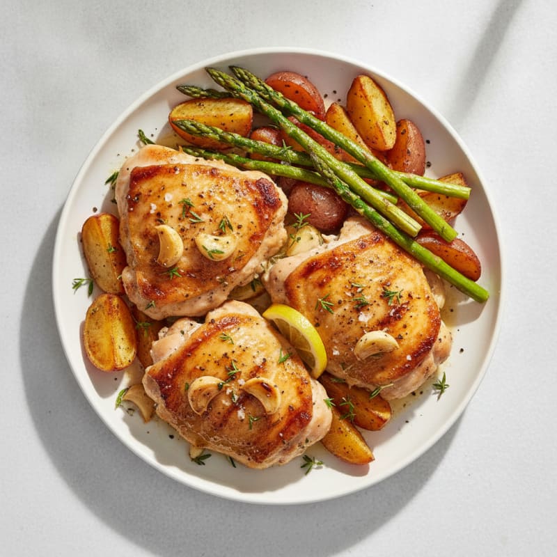 Garlic Herb Roasted Chicken Thighs