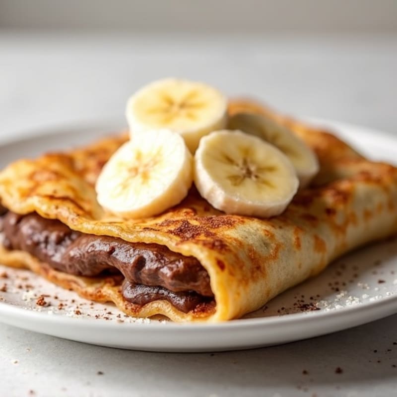 High-Protein Banana Crepes with Creamy Dark Chocolate Hazelnut Filling