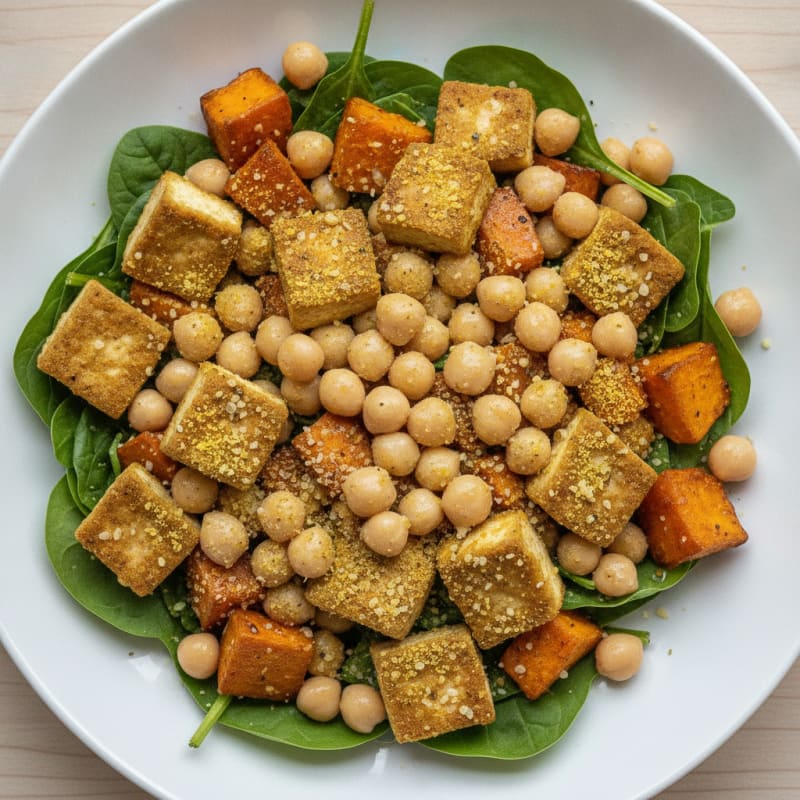 Roasted Sweet Potato and Chickpea Buddha Bowl