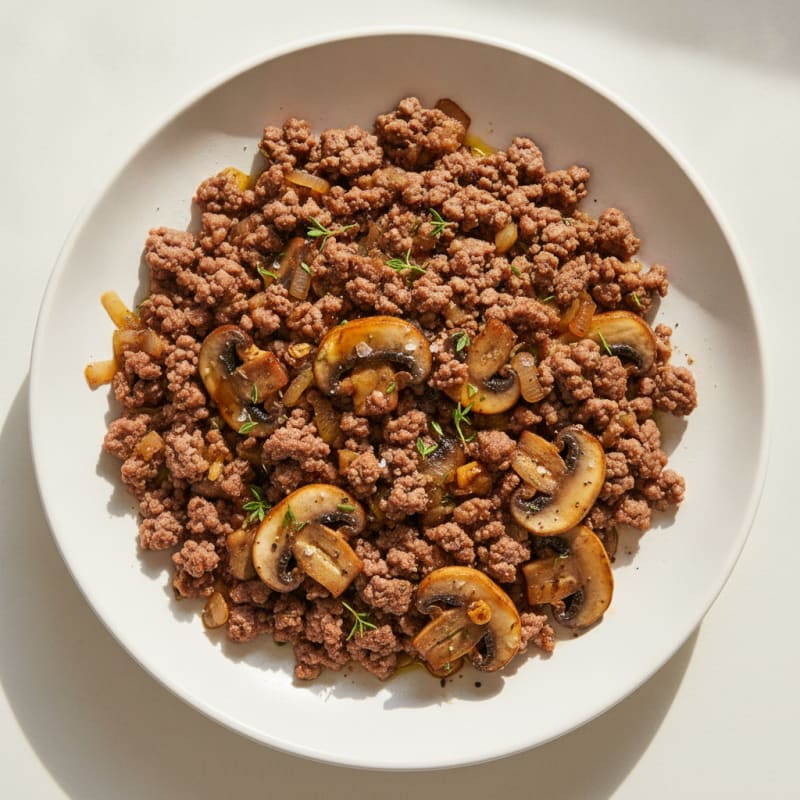 Ground Beef and Mushroom Skillet with Thyme
