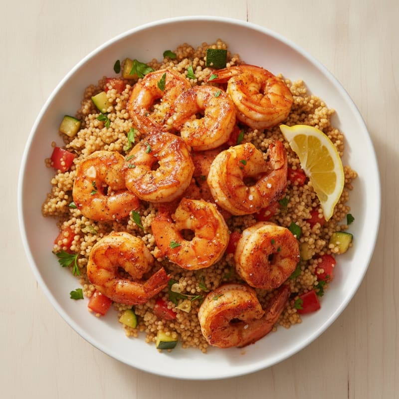 Spicy Harissa Shrimp with Couscous