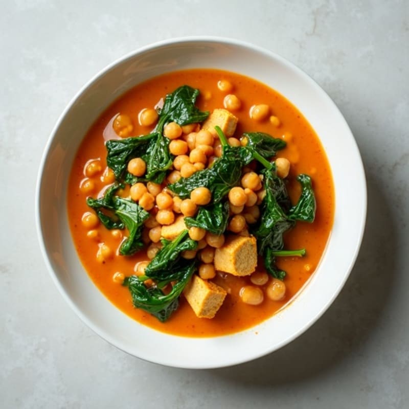 Creamy Coconut Red Lentil Curry with Fresh Spinach