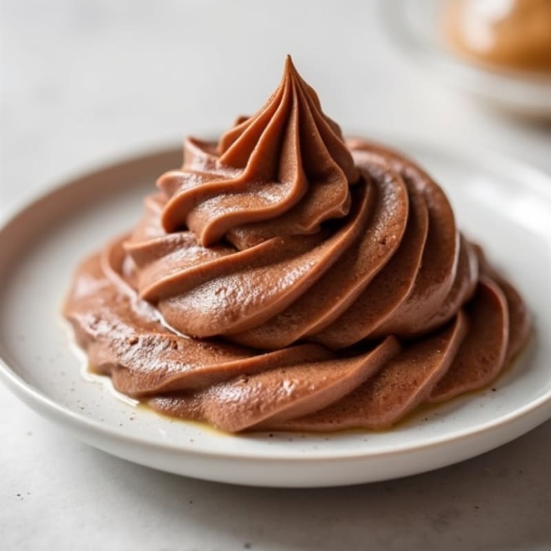 Chocolate Protein Mousse with Almond Butter Swirl