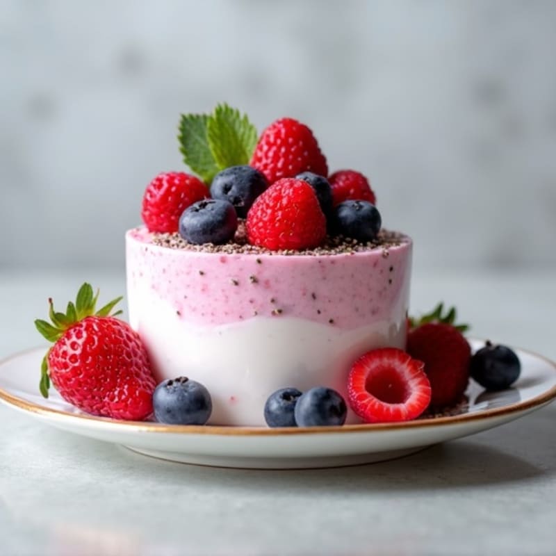 Silky Greek Yogurt Protein Mousse with Berries