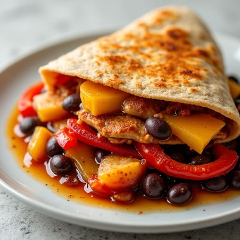 Smoky BBQ Chicken and Black Bean Quesadilla