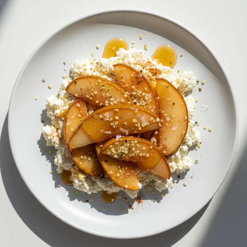 Sweet Cottage Cheese with Honey Pears