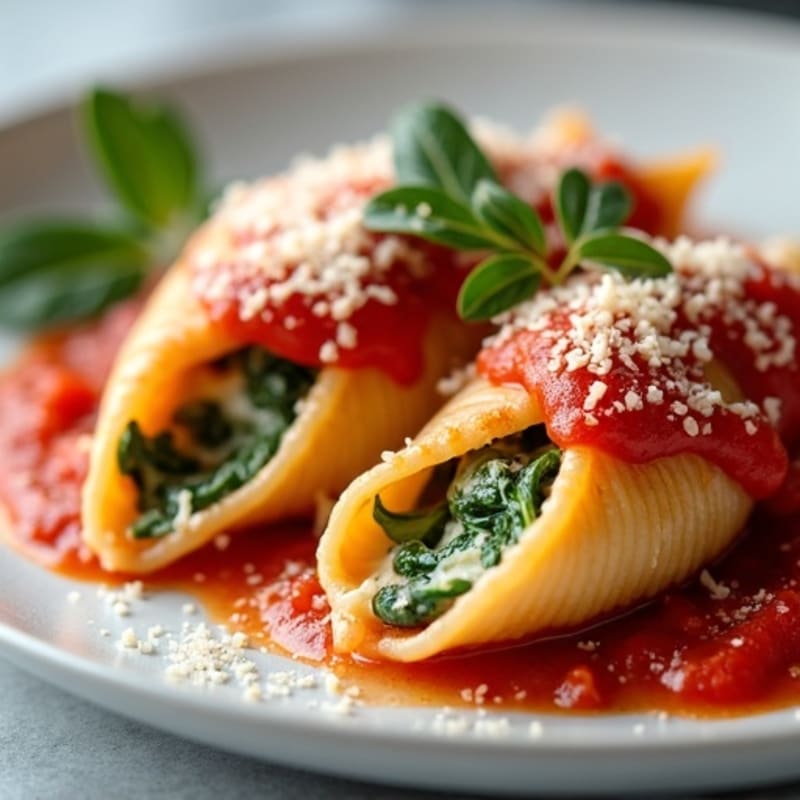 Creamy Baked Whole Wheat Spinach Ricotta Stuffed Shells