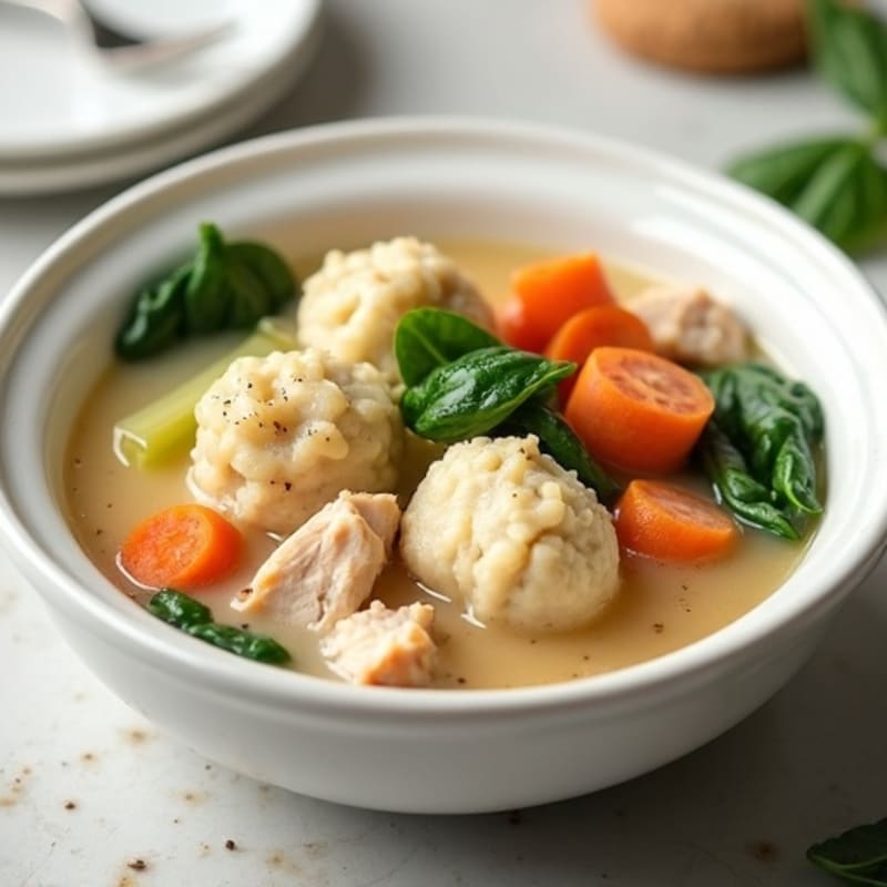 Creamy Chicken and Vegetable Stew with Light Dumplings