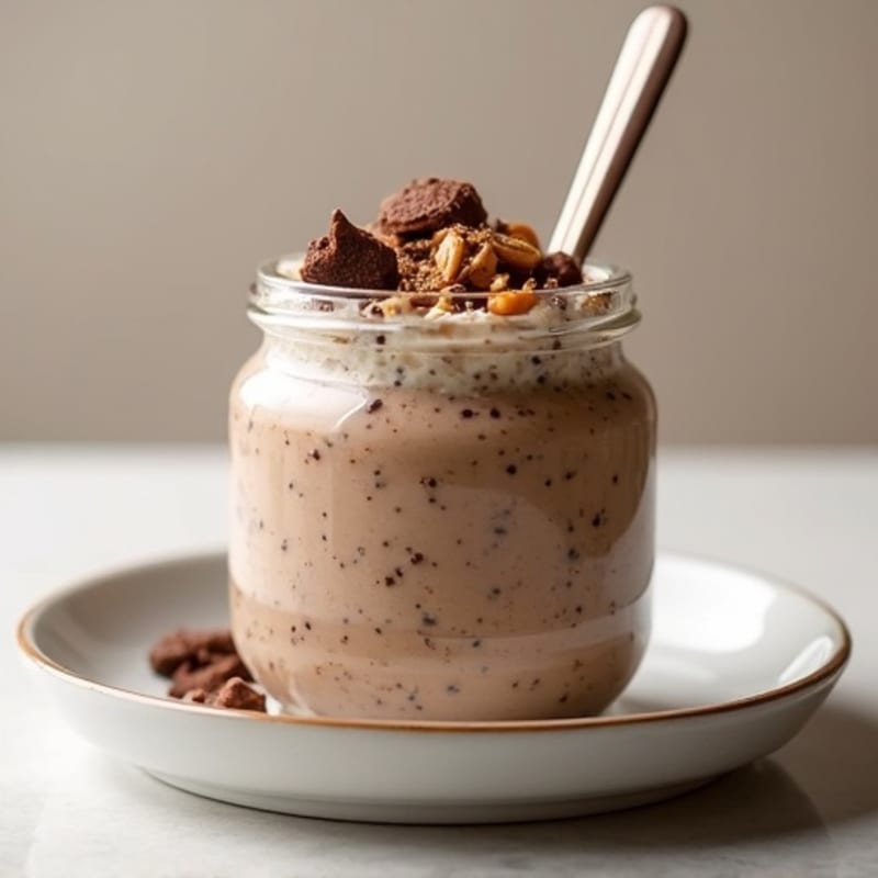Creamy High-Protein Peanut Butter Chocolate Overnight Oats