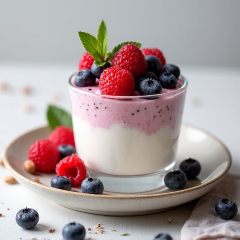 Silky Greek Yogurt Protein Mousse with Mixed Berries