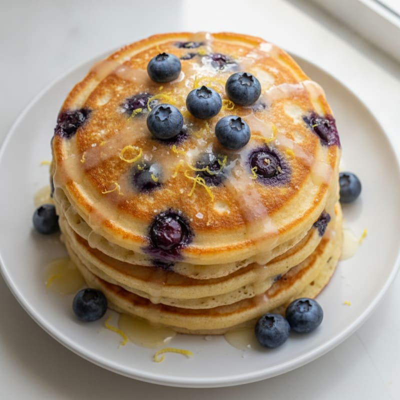 Blueberry Ricotta Pancakes with Lemon Zest