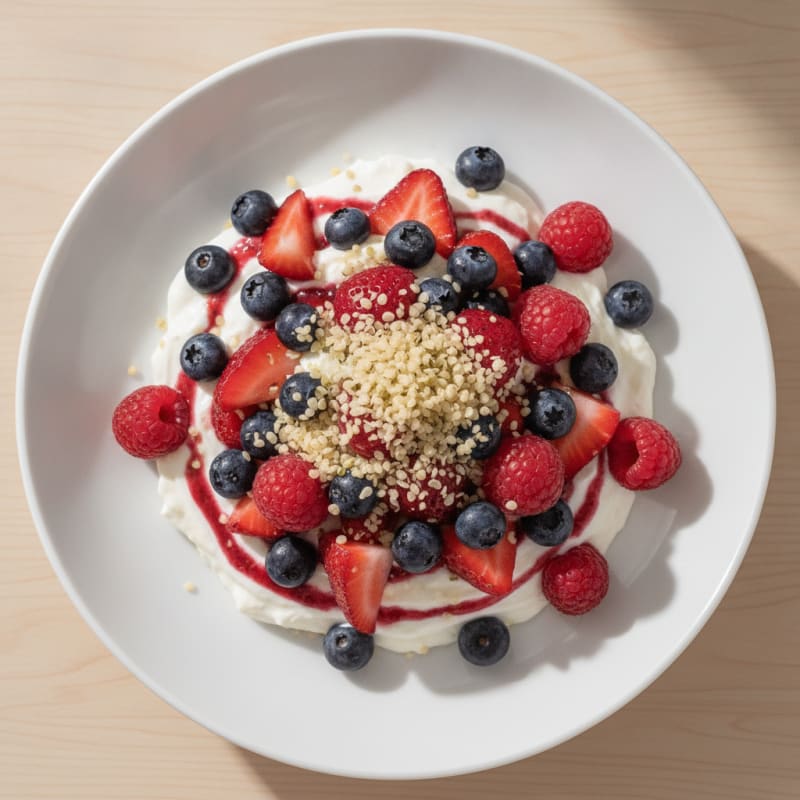 Greek Yogurt Protein Parfait with Mixed Berries