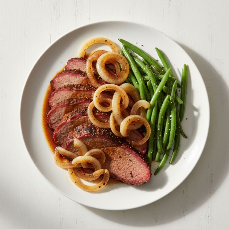 Smoky Texas Brisket with Caramelized Onions