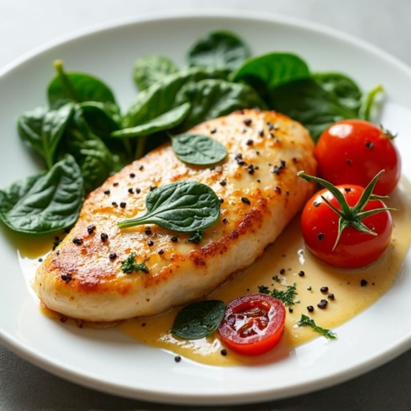 Creamy Pan-Seared Chicken with Sun-Dried Tomatoes and Spinach