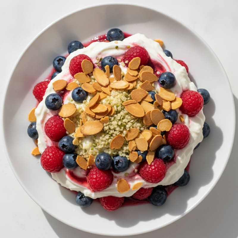 Greek Yogurt Protein Parfait with Mixed Berries