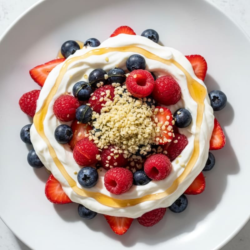 Greek Yogurt Protein Parfait with Mixed Berries