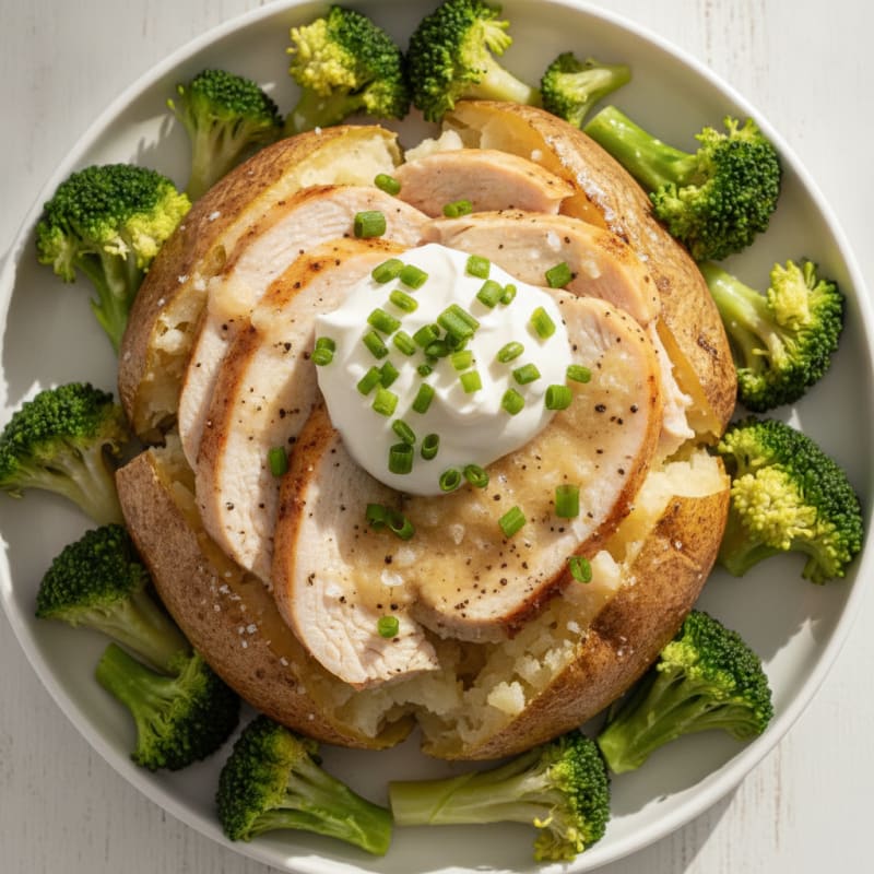 Roasted Turkey and Chive Baked Potato