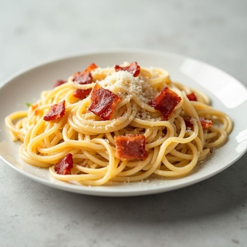Healthy Creamy Carbonara with Lean Turkey Bacon