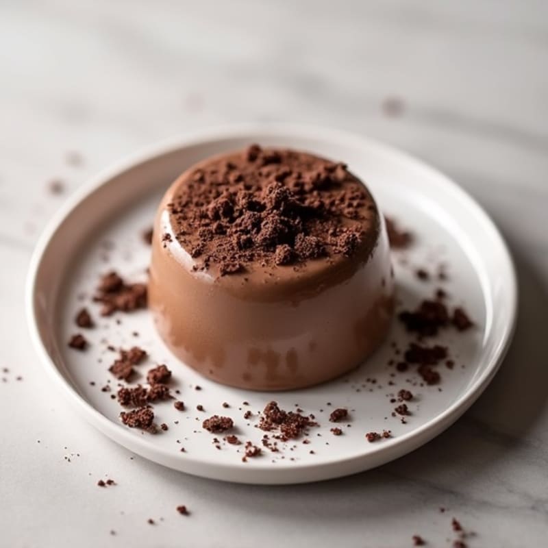 Chocolate Protein Mousse with Shaved Dark Chocolate