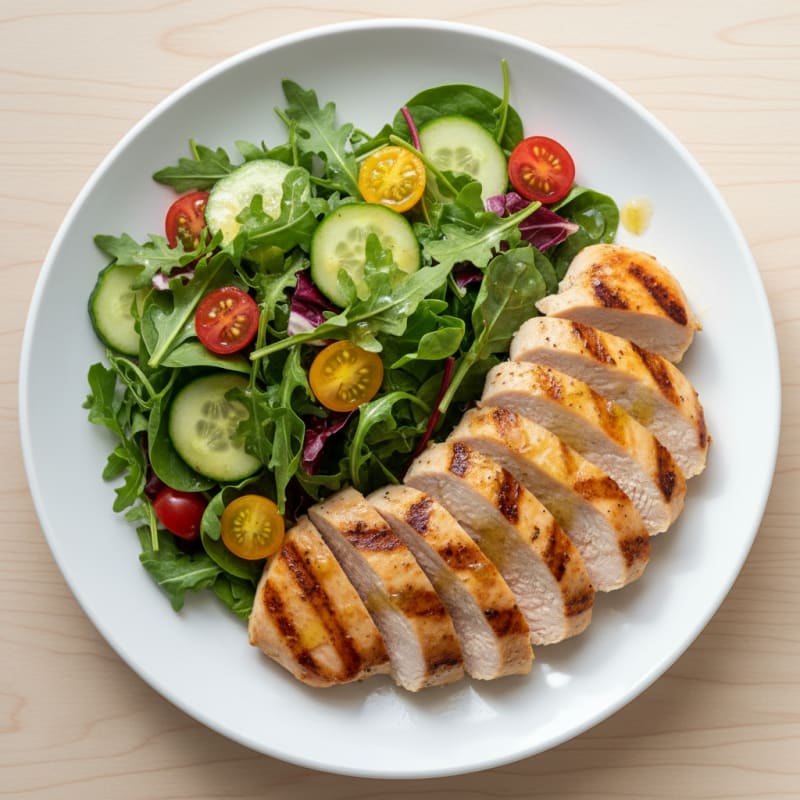 Grilled Turkey Breast with Crisp Mixed Greens Salad