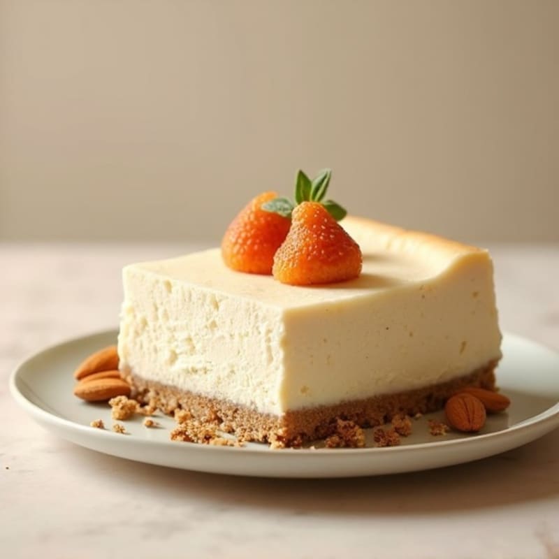 Creamy Protein Cheesecake with Almond Crust
