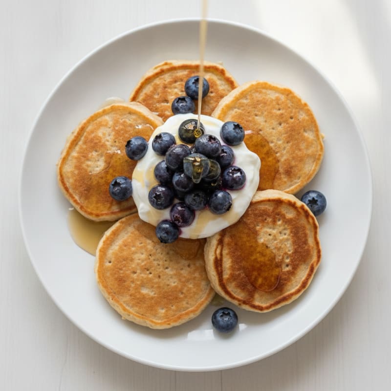 Cottage Cheese Protein Pancakes with Greek Yogurt
