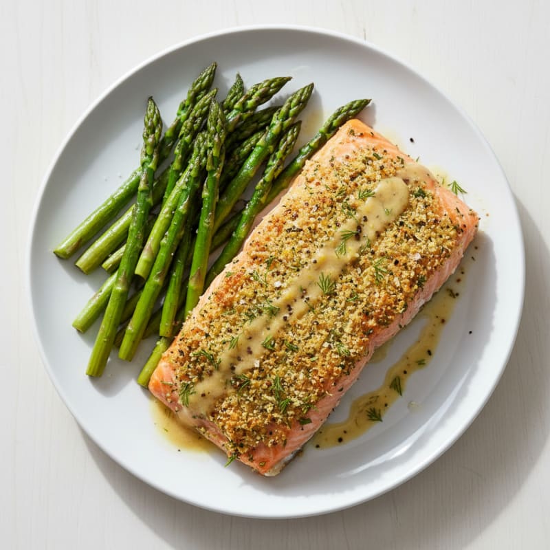 Herb-Crusted Salmon with Roasted Asparagus