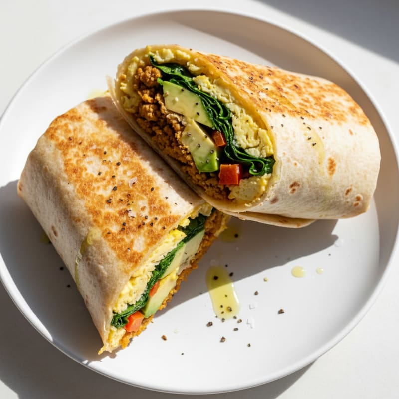 Crispy Chorizo and Egg Breakfast Burrito