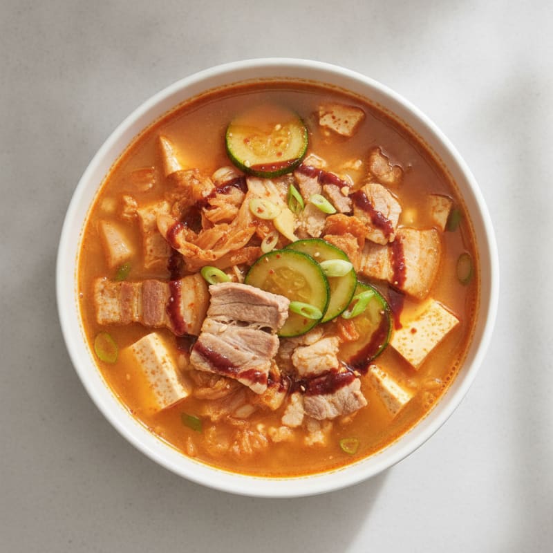 Spicy Kimchi and Pork Tofu Soup