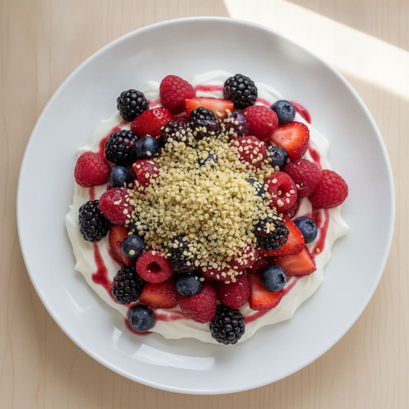 Greek Yogurt Protein Parfait with Mixed Berries