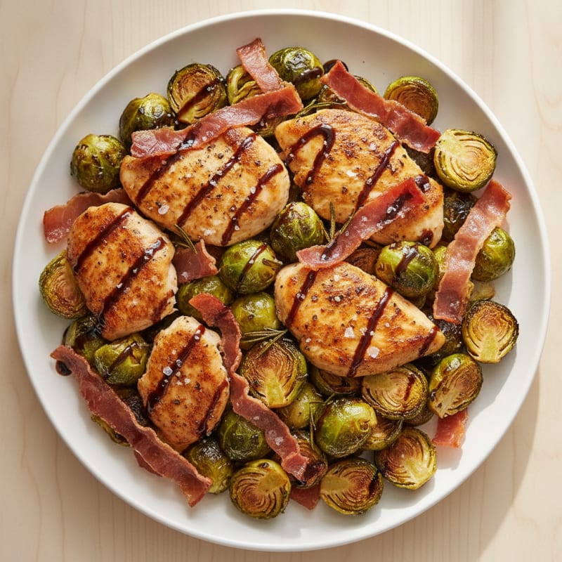 Balsamic-Glazed Brussels Sprouts with Prosciutto