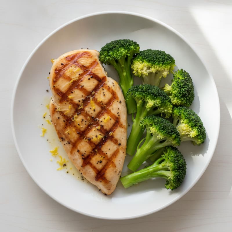 Grilled Chicken Breast with Steamed Broccoli