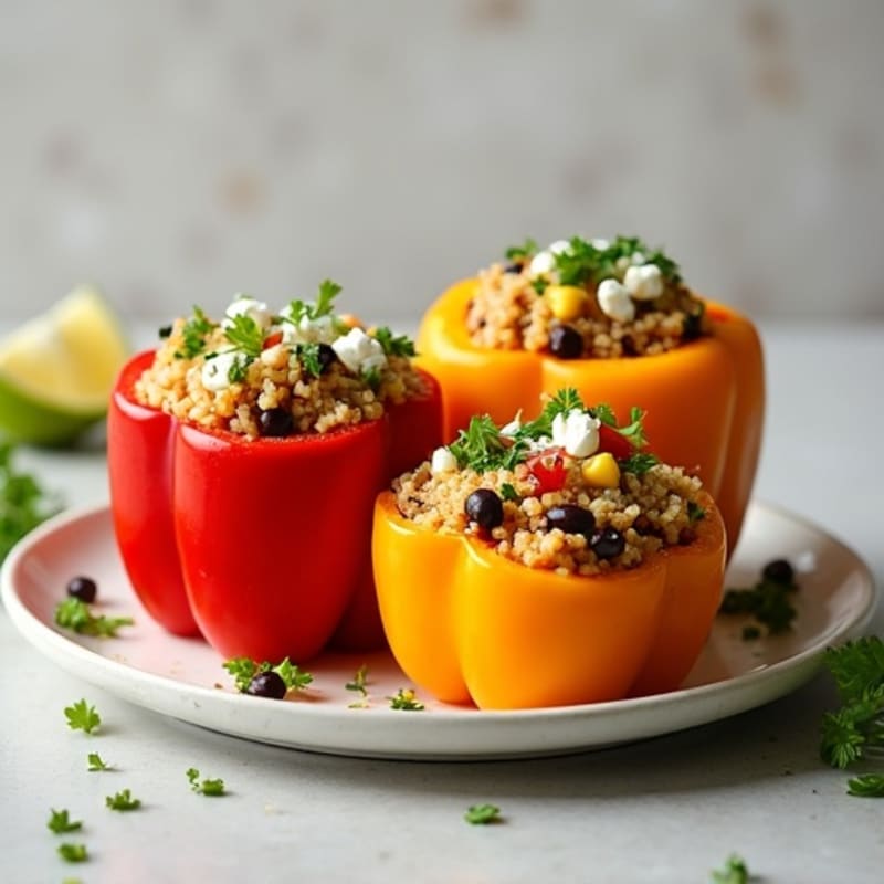 Zesty Quinoa Stuffed Bell Peppers