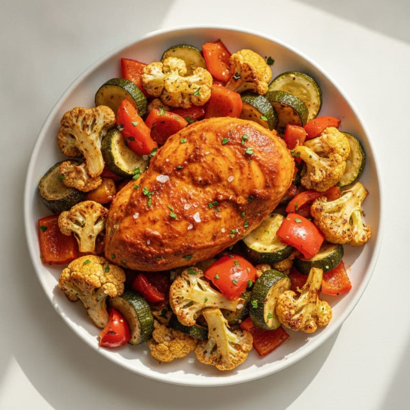 Spicy Harissa Chicken with Roasted Vegetables