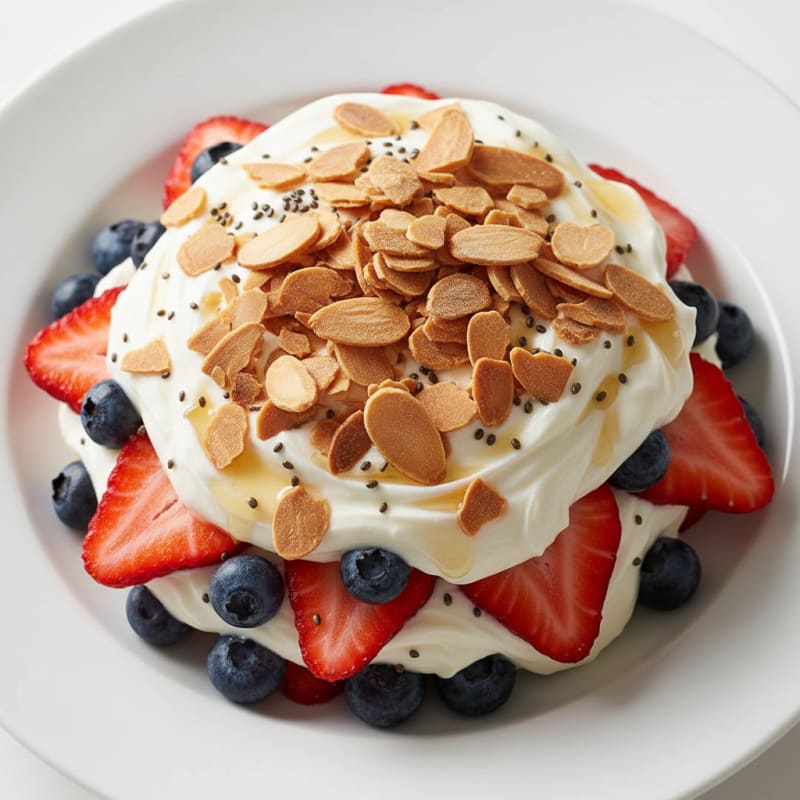 Greek Yogurt Protein Parfait with Berries and Almonds