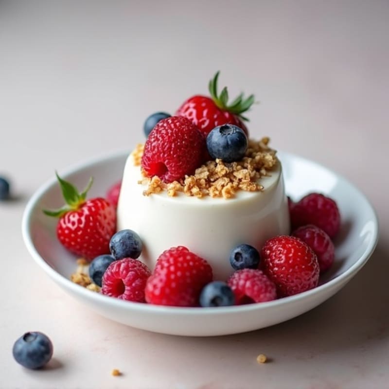 Silky Greek Yogurt Protein Pudding with Mixed Berries