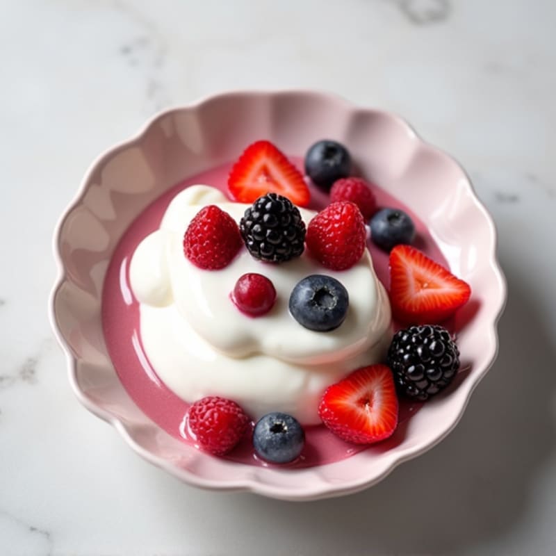 Greek Yogurt with Protein Powder and Fresh Berries