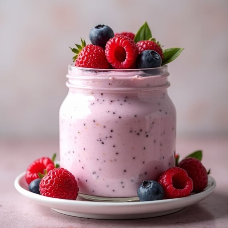 Silky Greek Yogurt Protein Mousse with Mixed Berries