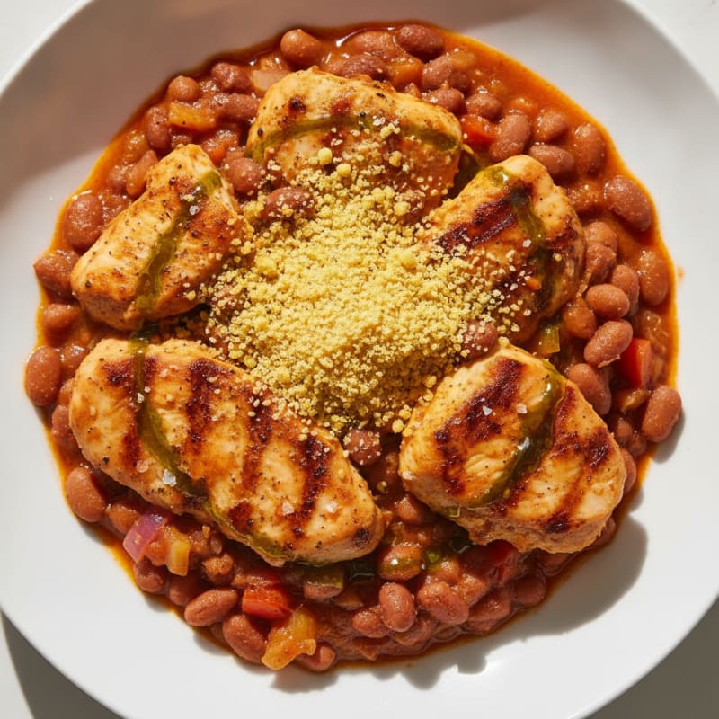 Gari and Stewed Black-Eyed Beans