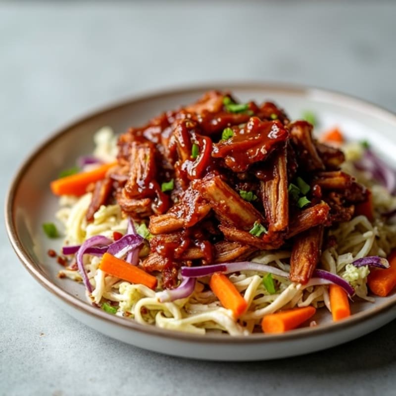Lean BBQ Pulled Pork with Crispy Cabbage Slaw