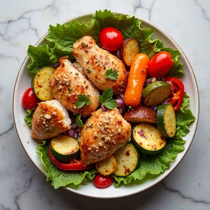 Herb-Spiced Chicken Shawarma Bowl with Roasted Vegetables