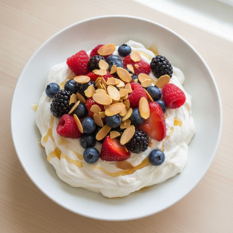 Silky Greek Yogurt Protein Mousse with Mixed Berries