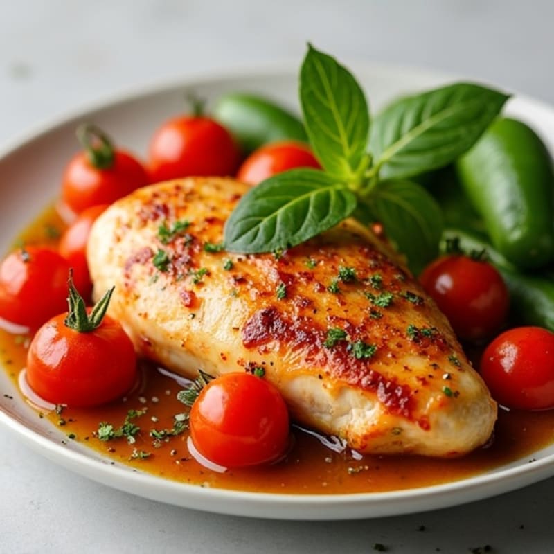 Herb-Simmered Chicken with Bell Peppers and Tomatoes