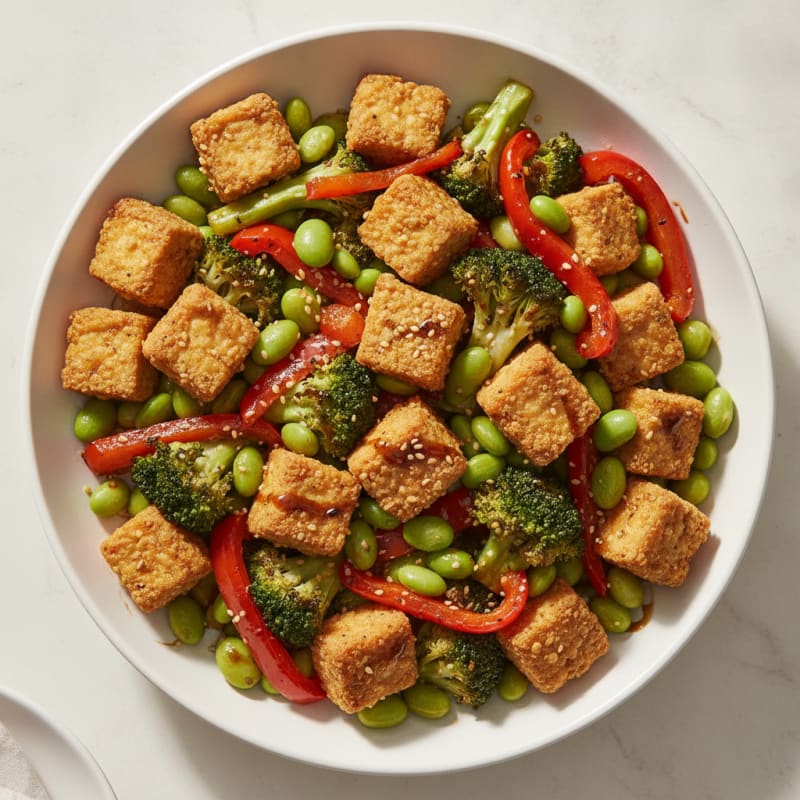 Baked Tofu with Roasted Vegetables